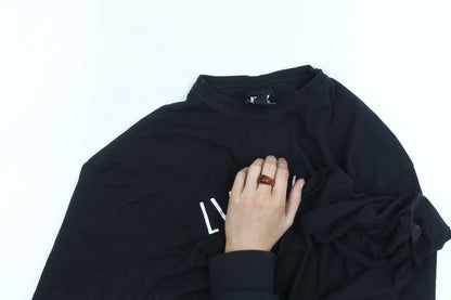 Womens UK Size M IVY PARK Black Cropped T-Shirt