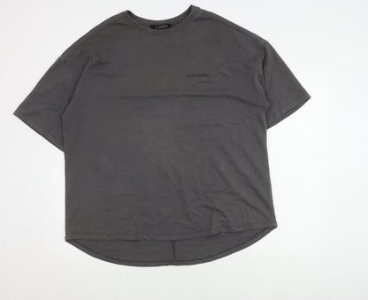 CURTIEN Men's Grey T-Shirt, Size S, Crew Neck