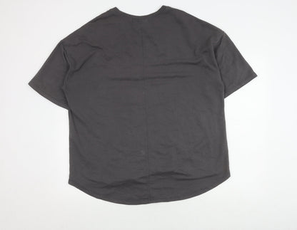 CURTIEN Men's Grey T-Shirt, Size S, Crew Neck