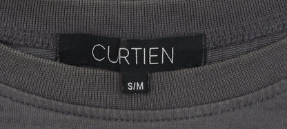 CURTIEN Men's Grey T-Shirt, Size S, Crew Neck
