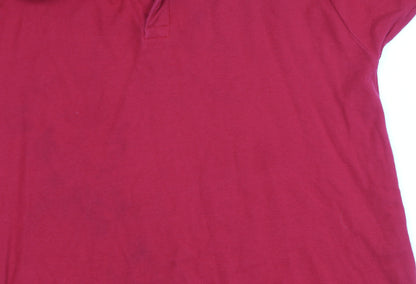 Beaufort Men's Red Cotton Polo Shirt Size L