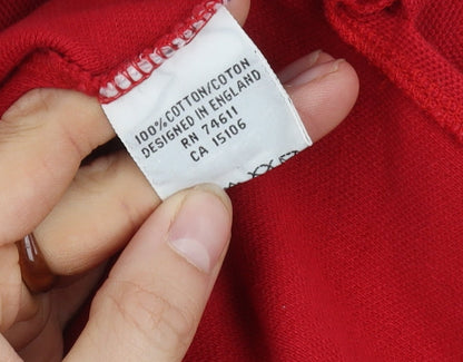 Beaufort Men's Red Cotton Polo Shirt Size L