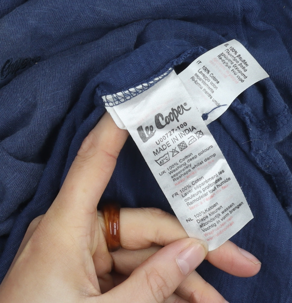 Lee Cooper Men's Blue Polo Shirt - Size M