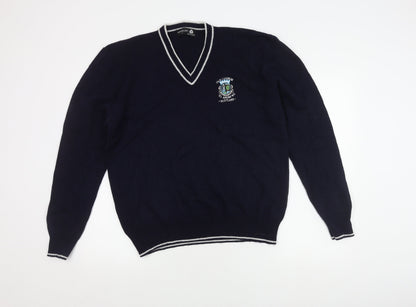 Henbury Men's Blue V-Neck Pullover Jumper L