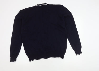 Henbury Men's Blue V-Neck Pullover Jumper L