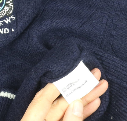 Henbury Men's Blue V-Neck Pullover Jumper L