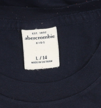 Abercrombie Black Teens T-Shirt, Size 14, Casual Cotton