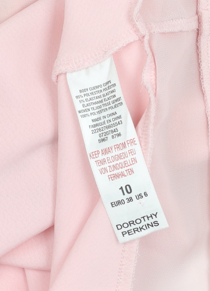 Dorothy Perkins Women's Pink Sheath Dress Size 10