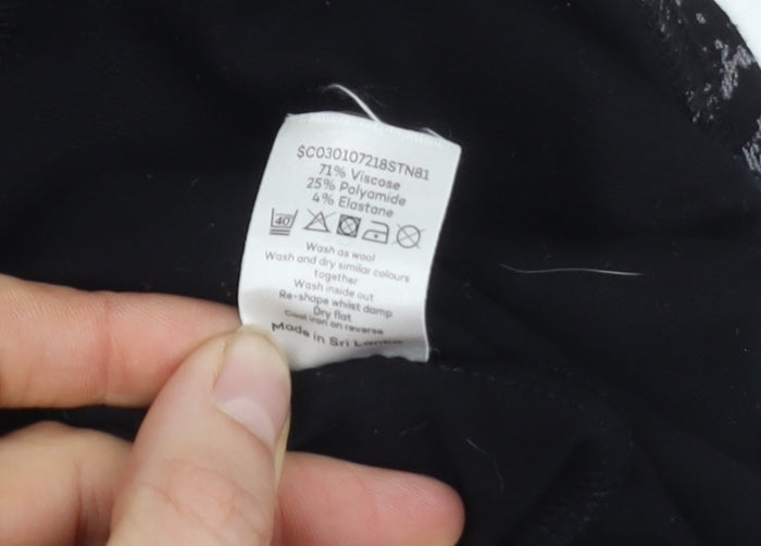 Bonmarché Women's Black A-Line Geometric Skirt Size 12