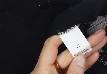 Bonmarché Women's Black A-Line Geometric Skirt Size 12