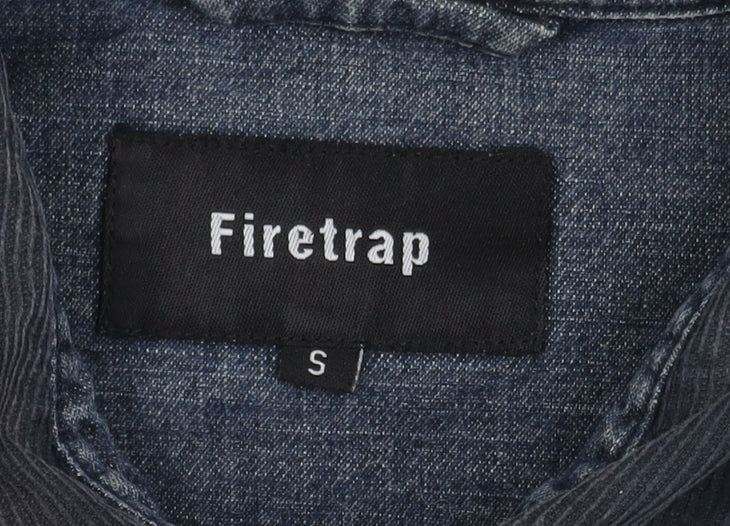 Firetrap Men's Blue Denim Shirt, Size S, Long Sleeve