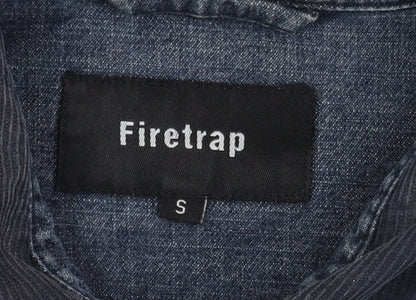 Firetrap Men's Blue Denim Shirt, Size S, Long Sleeve