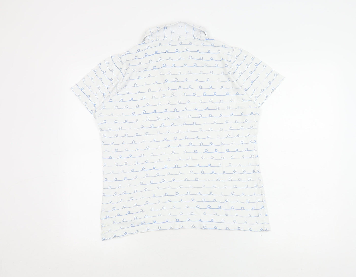 Isle Women's White Polo Shirt Size 14 Comfy Cotton Casual