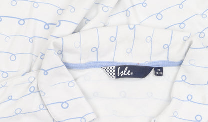 Isle Women's White Polo Shirt Size 14 Comfy Cotton Casual