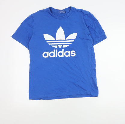 Adidas Men's Blue Graphic Print Crew Neck Tee M
