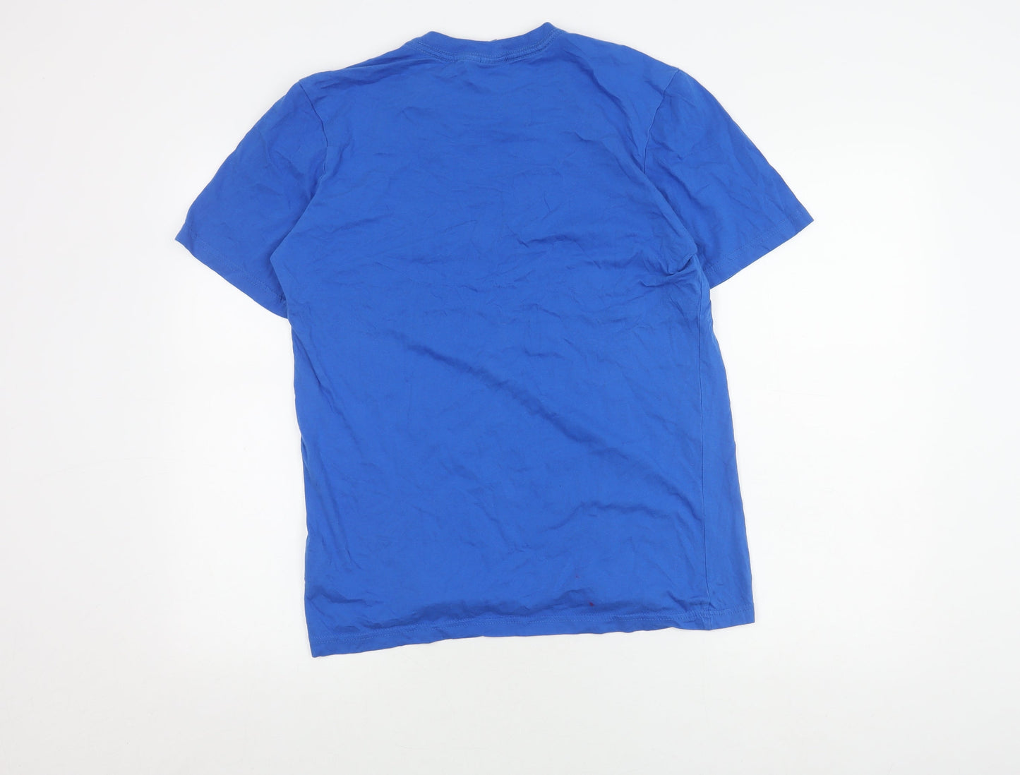 Adidas Men's Blue Graphic Print Crew Neck Tee M