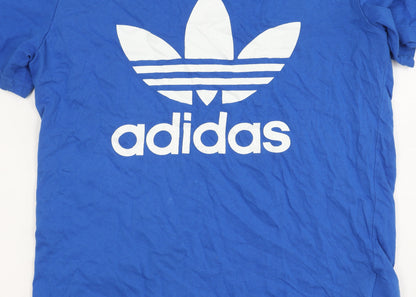 Adidas Men's Blue Graphic Print Crew Neck Tee M