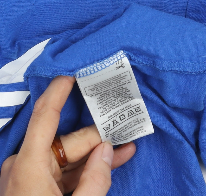 Adidas Men's Blue Graphic Print Crew Neck Tee M