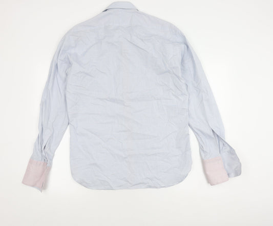 Mens UK Collar Size 15.5 Marks and Spencer Smart Blue  Dress Shirt