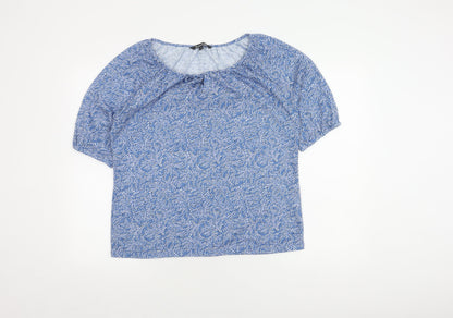Bonmarché Women Blue Floral Top Size 14