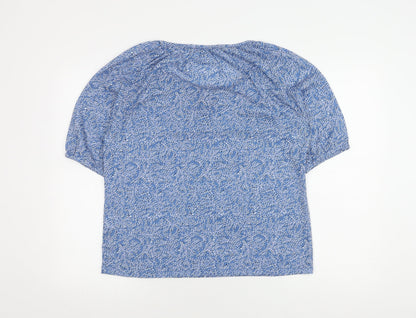 Bonmarché Women Blue Floral Top Size 14