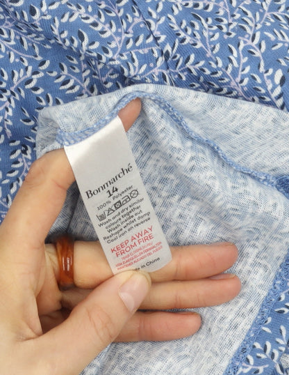 Bonmarché Women Blue Floral Top Size 14