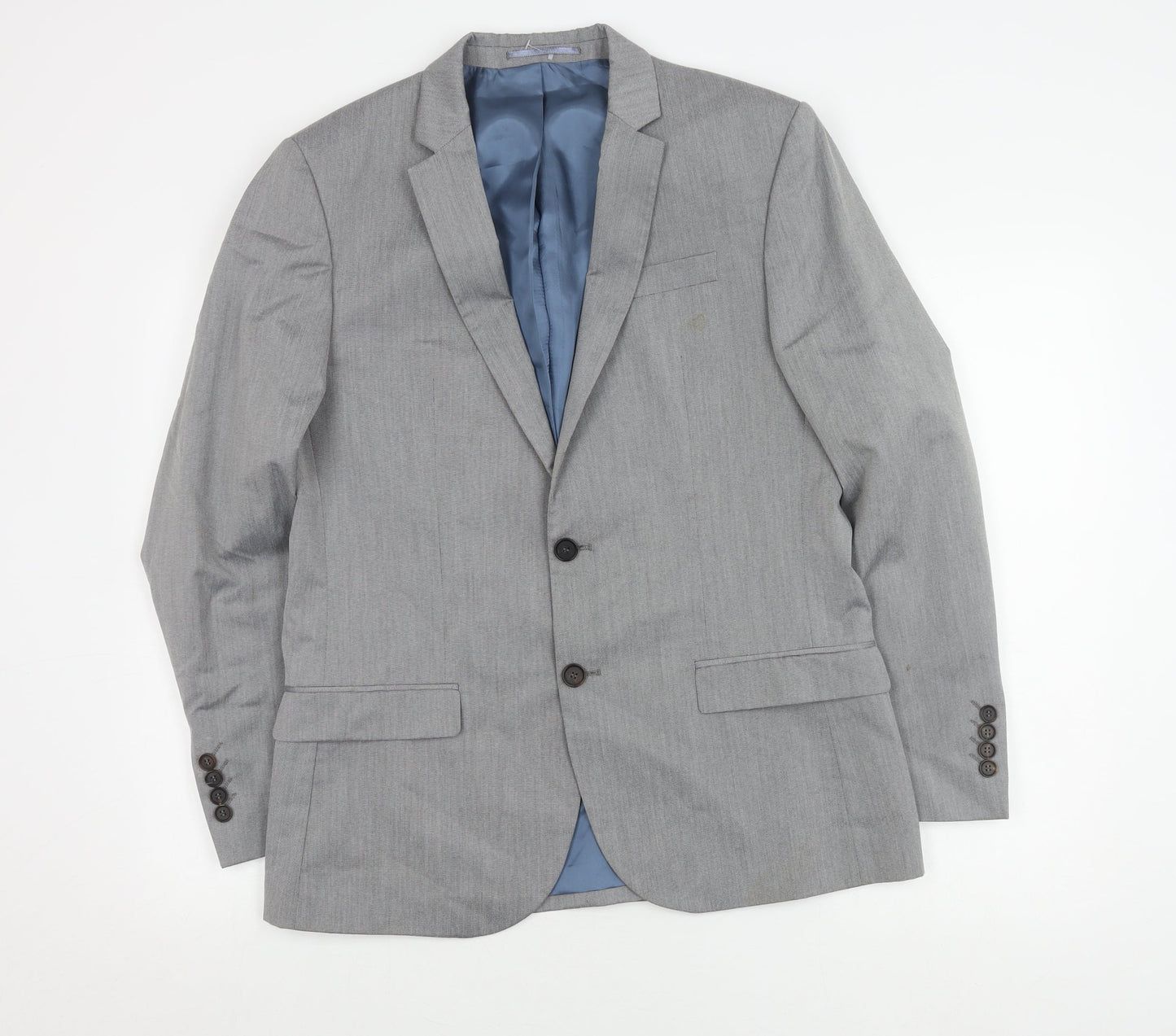 Mens UK Size 40 River Island Regular Grey Suit Jacket