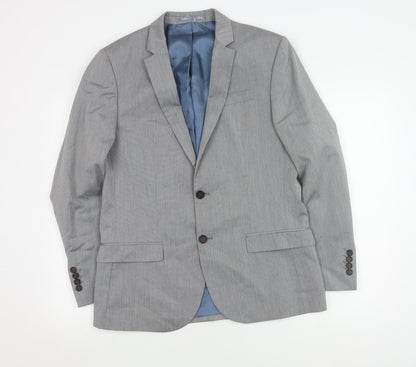 Mens UK Size 40 River Island Regular Grey Suit Jacket