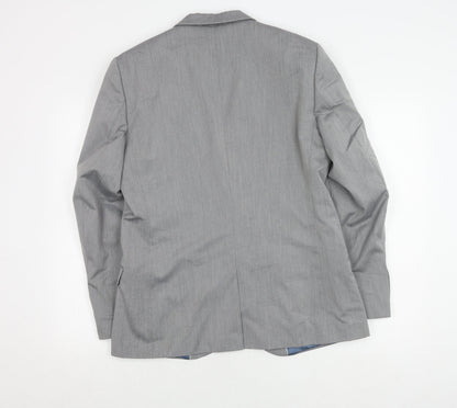 Mens UK Size 40 River Island Regular Grey Suit Jacket