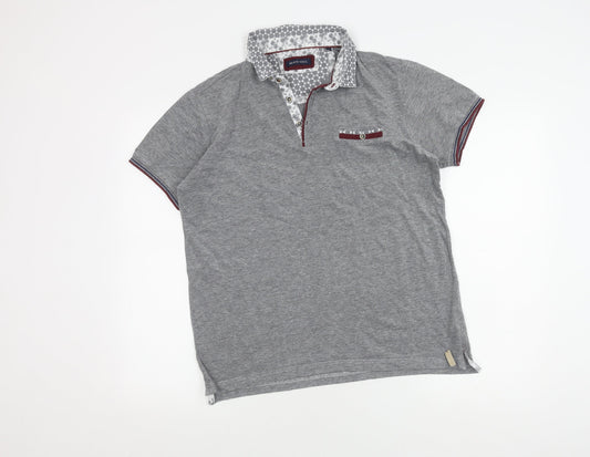 Brave Soul Men's Grey Polo Shirt, M, Short Sleeve