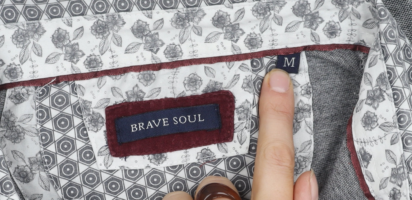 Brave Soul Men's Grey Polo Shirt, M, Short Sleeve