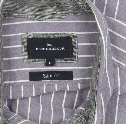 Marks and Spencer Men's Purple Slim Fit Shirt