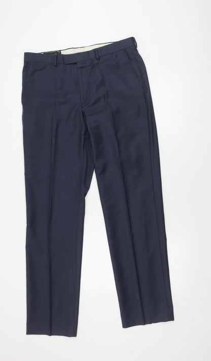Marks and Spencer Men's Blue Trousers, Size 34