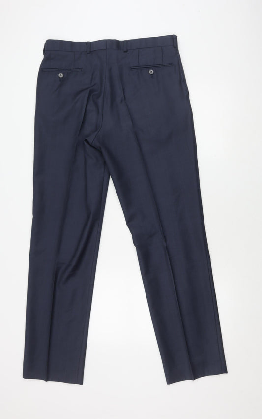 Marks and Spencer Men's Blue Trousers, Size 34