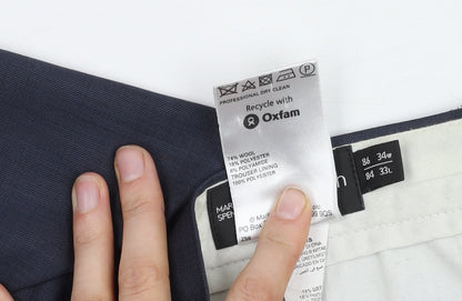 Marks and Spencer Men's Blue Trousers, Size 34