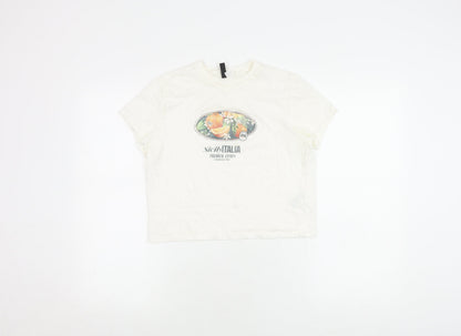 Womens UK Size 12 Divided White Basic T-Shirt