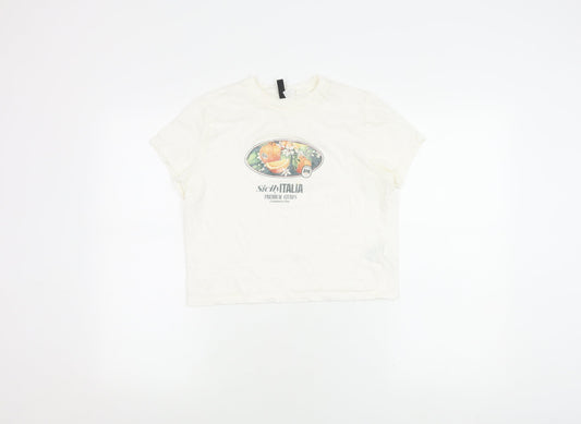 Womens UK Size 12 Divided White Basic T-Shirt
