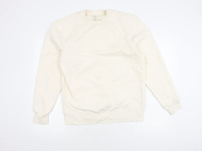 River Island Unisex White Pullover Sweatshirt - Medium