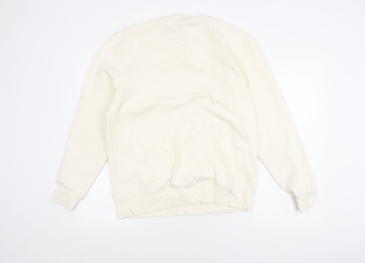 River Island Unisex White Pullover Sweatshirt - Medium