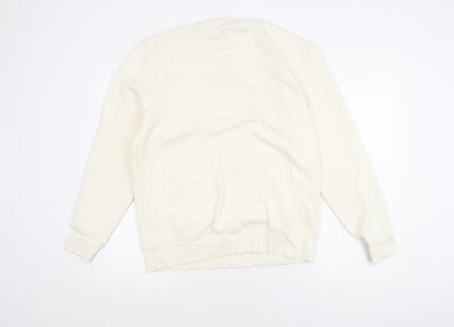 River Island Unisex White Pullover Sweatshirt - Medium