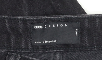 Womens UK Size L ASOS DESIGN Regular Fit Straight Black Jeans