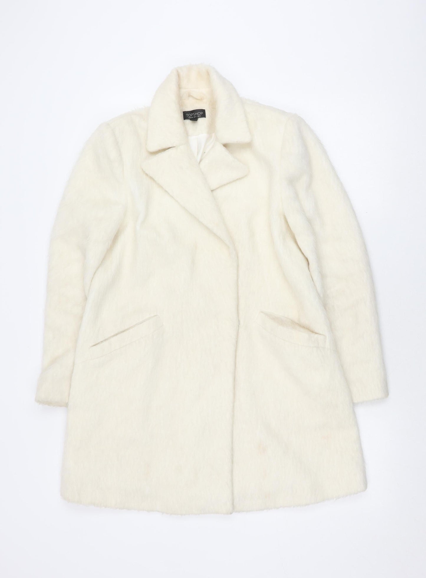 Womens UK Size UK 8 Topshop Ivory Overcoat
