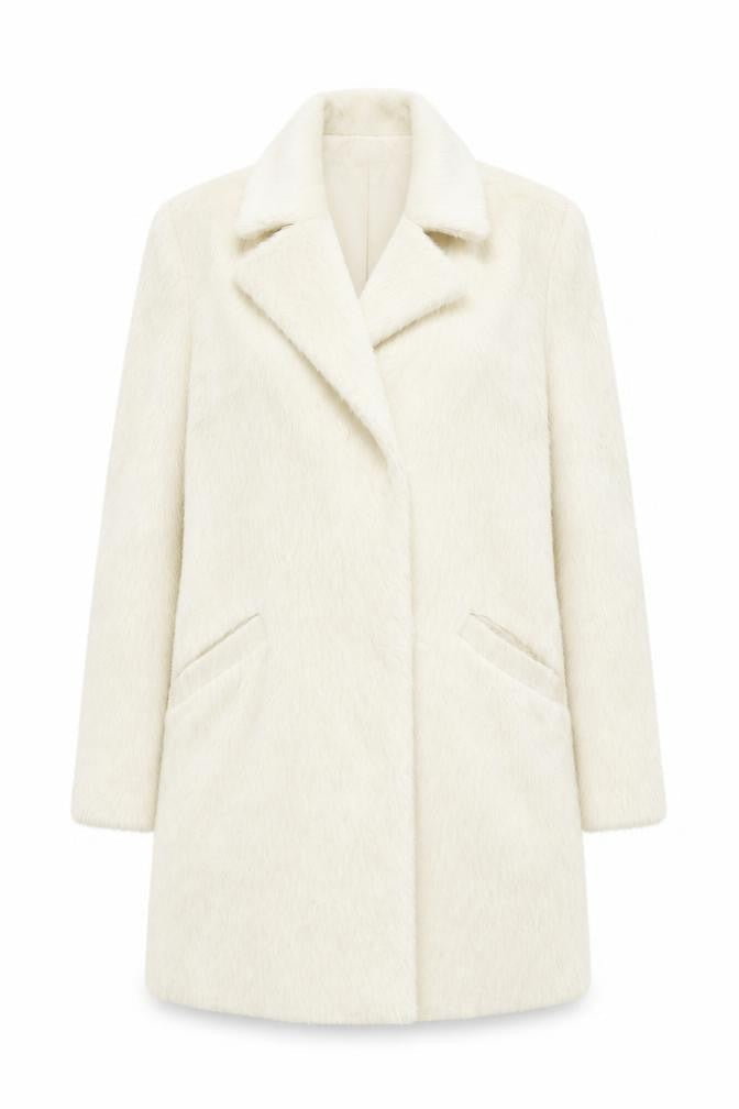 Womens UK Size UK 8 Topshop Ivory Overcoat