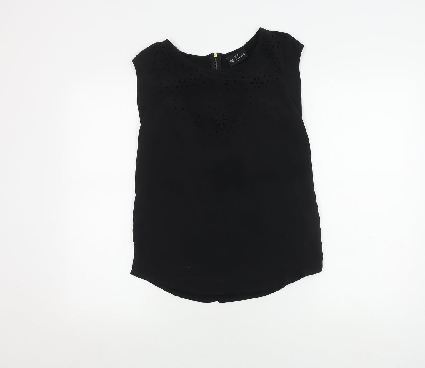 Womens UK Size 8 NEXT Black Basic Blouse