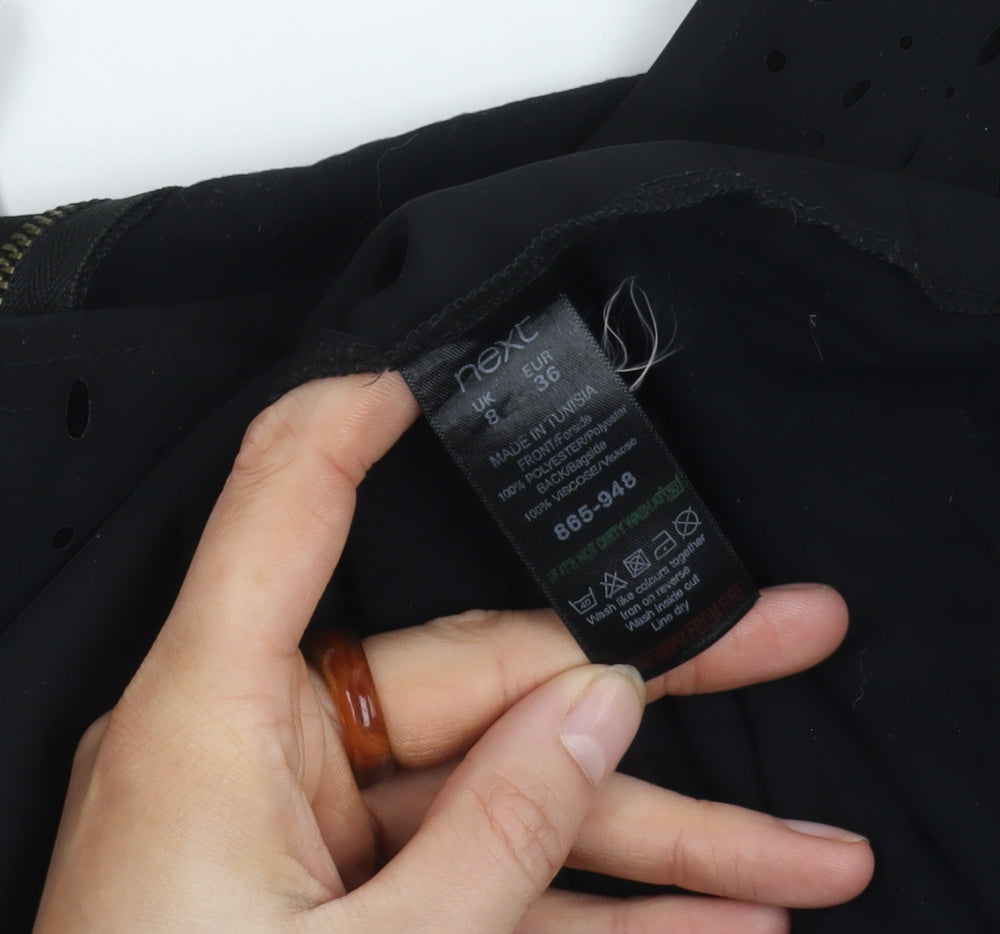 Womens UK Size 8 NEXT Black Basic Blouse