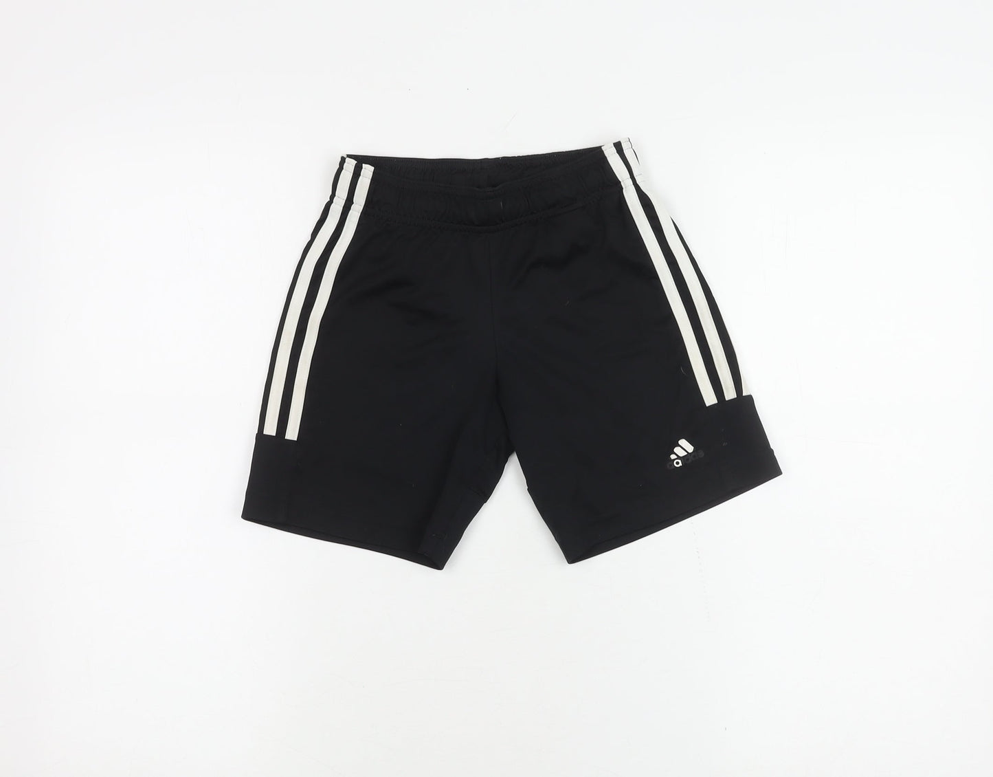 Adidas Boys Black Athletic Shorts 7-8 Years Gym Training