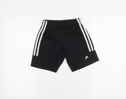 Adidas Boys Black Athletic Shorts 7-8 Years Gym Training