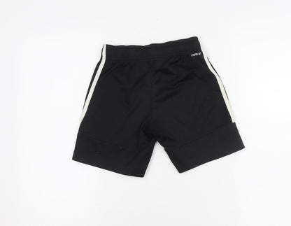 Adidas Boys Black Athletic Shorts 7-8 Years Gym Training