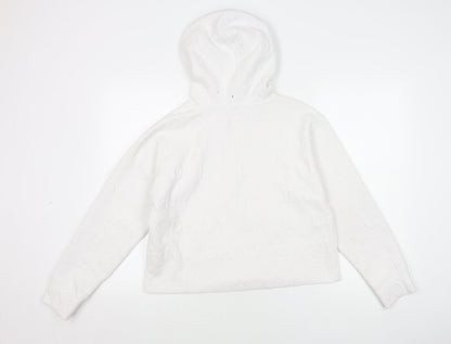DKNY Women's White Pullover Hoodie, Small, Logo Print