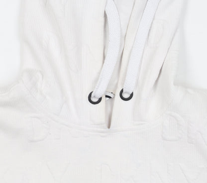 DKNY Women's White Pullover Hoodie, Small, Logo Print